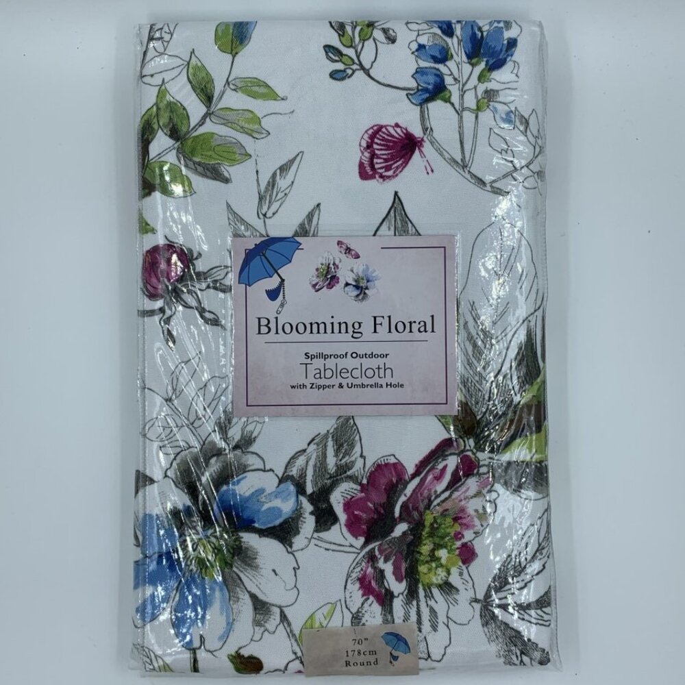 Blooming Floral Tablecloth 70" Round